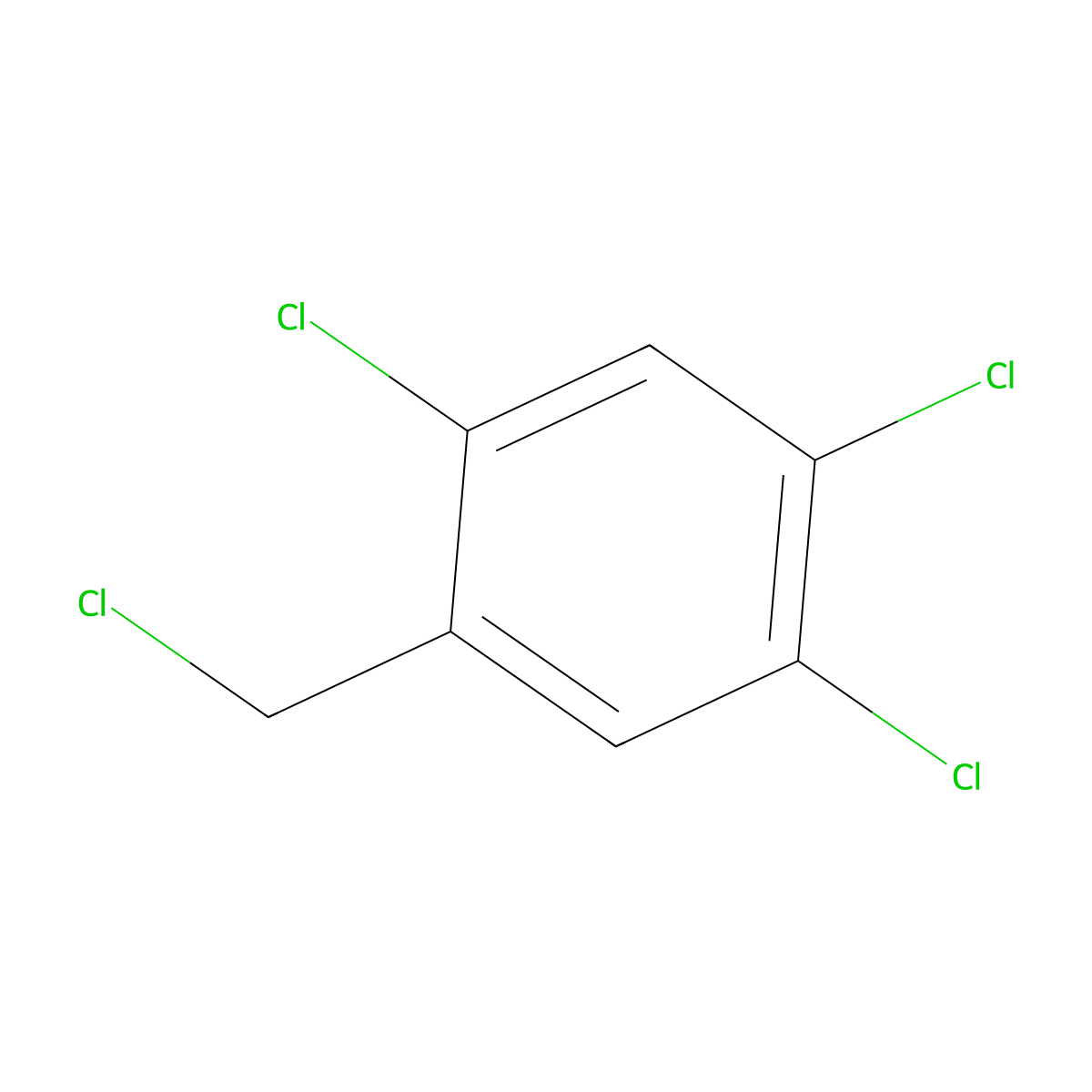 Benzene, 1,2,4-trichloro-5-(chloromethyl)- molecular structure, CAS 3955-26-8
