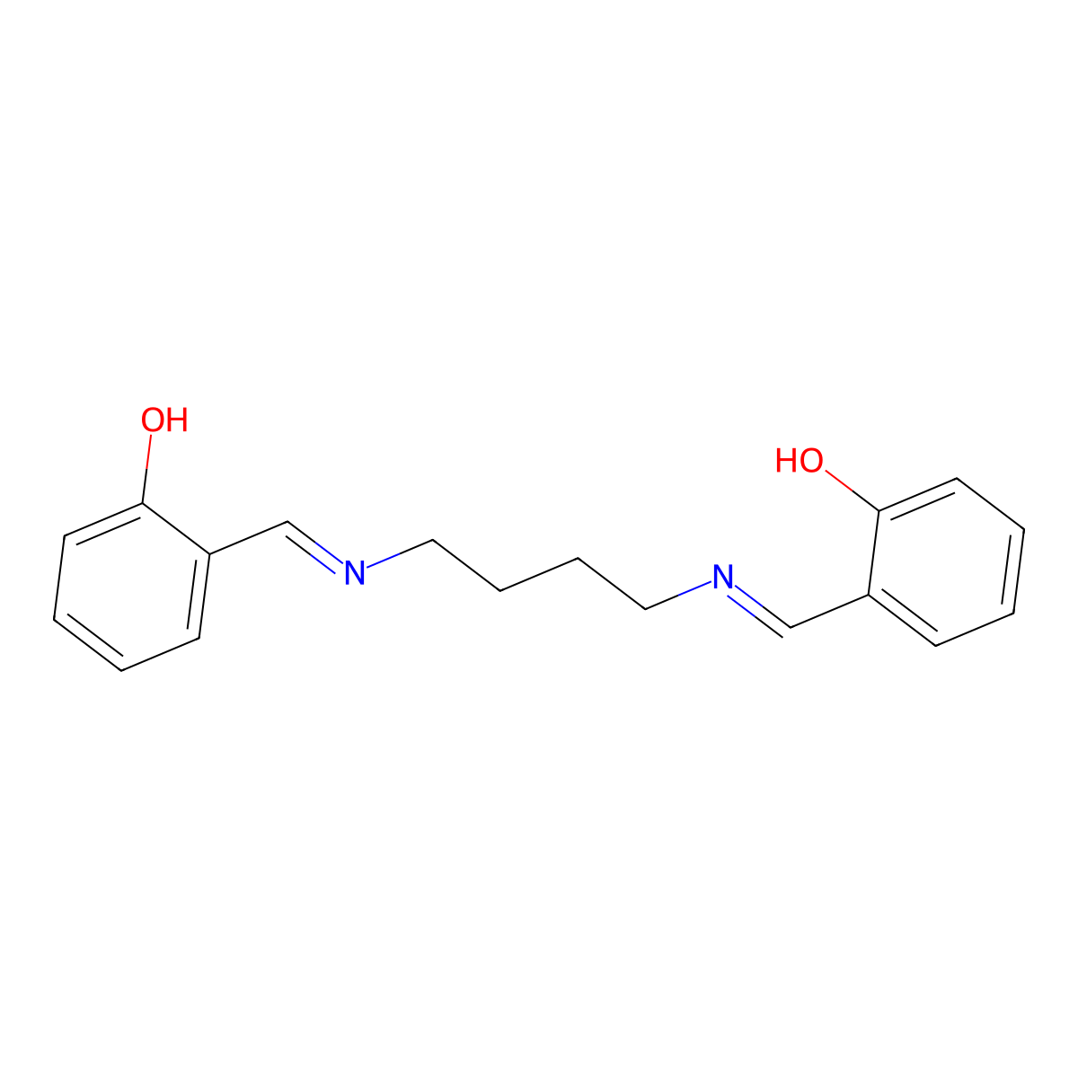 N,N'-Bis(salicylidene)-1,4-butanediamine molecular structure, CAS 3955-57-5