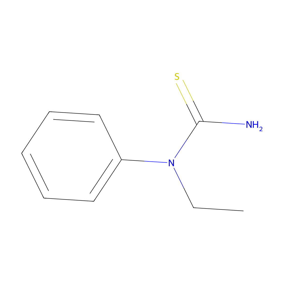 Thiourea, N-ethyl-N-phenyl- molecular structure, CAS 3955-58-6