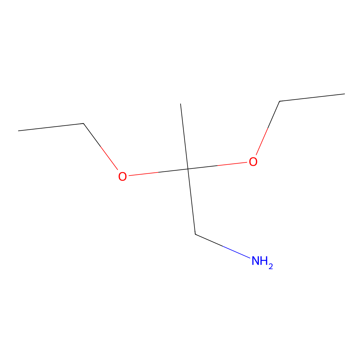 2,2-Diethoxypropan-1-amine molecular structure, CAS 39550-25-9