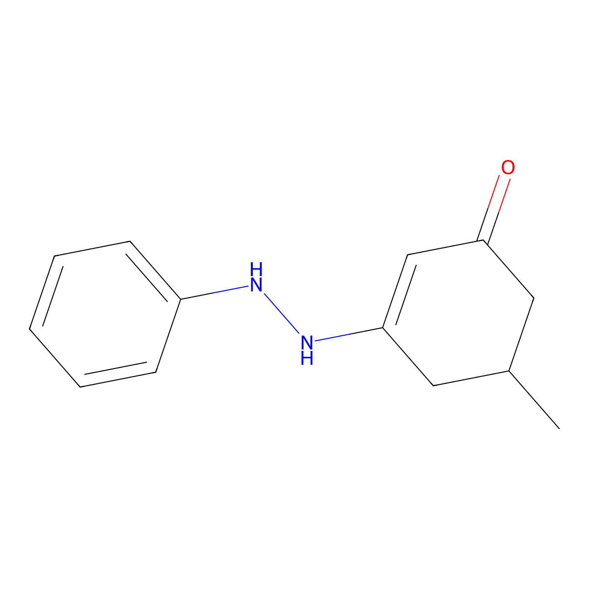 5-Methyl-3-(2-phenylhydrazin-1-yl)cyclohex-2-en-1-one molecular structure, CAS 39554-99-9