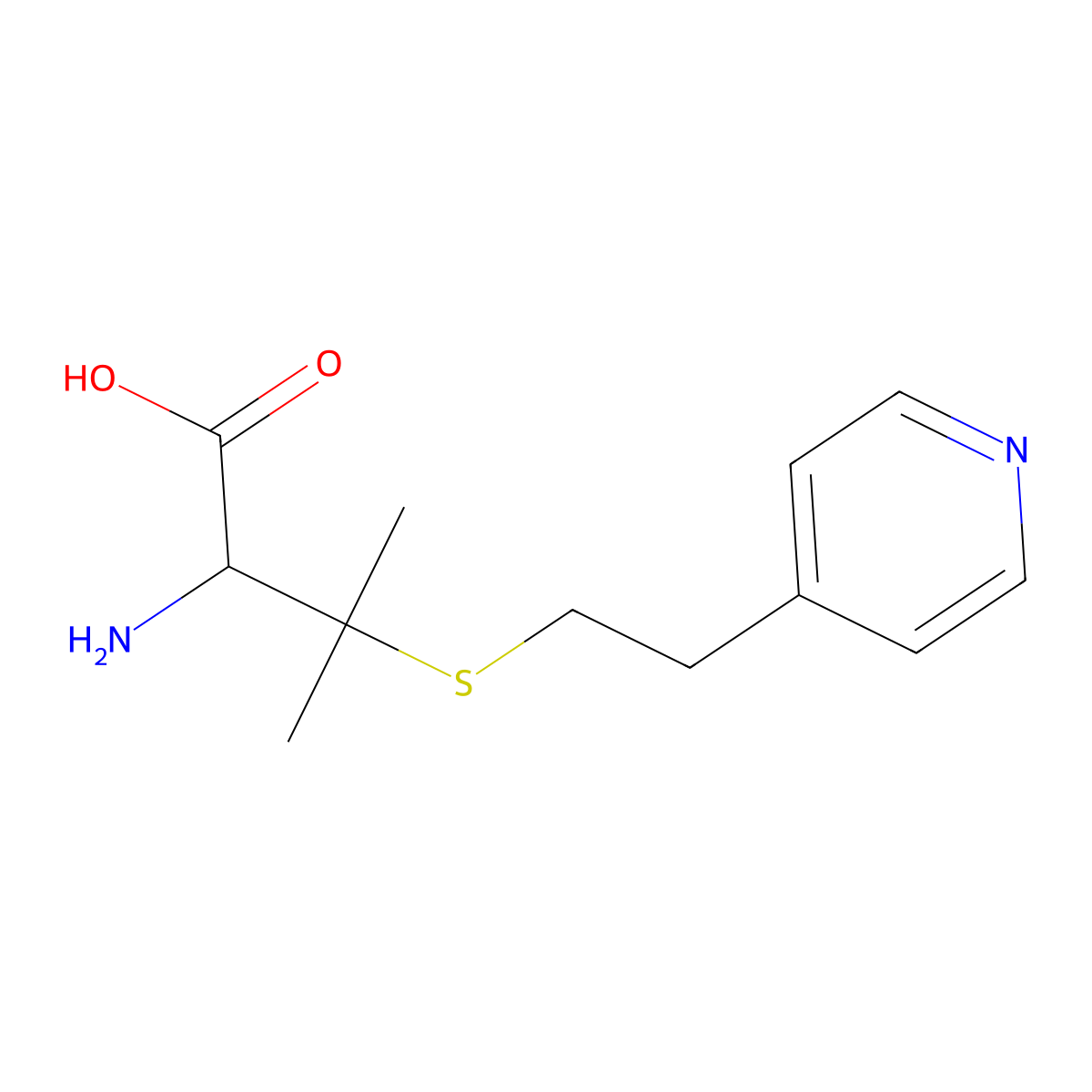 3-((2-(4-Pyridyl)ethyl)thio)-DL-valine molecular structure, CAS 39555-40-3