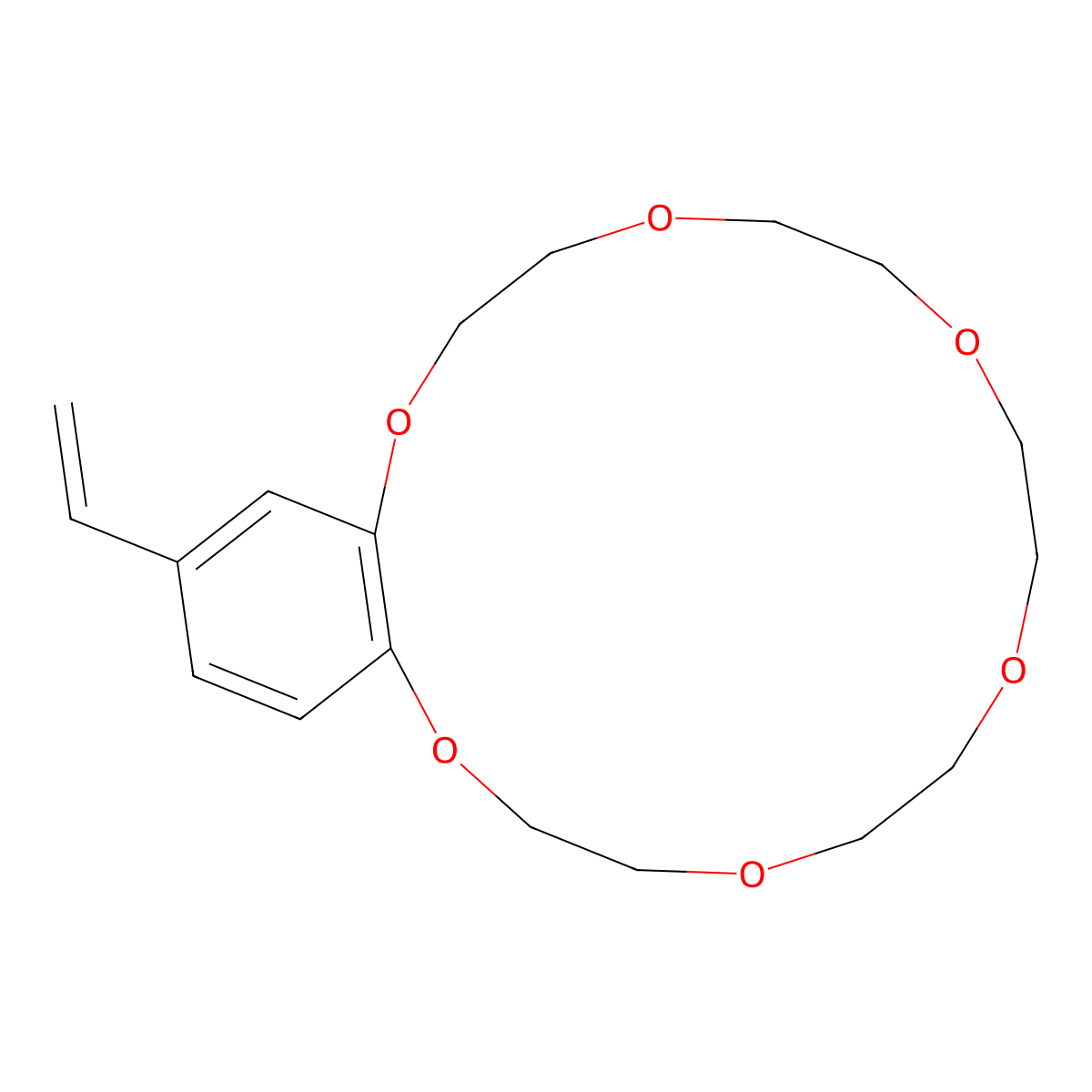 18-Vinyl-2,3,5,6,8,9,11,12,14,15-decahydrobenzo[b][1,4,7,10,13,16]hexaoxacyclooctadecine molecular structure, CAS 39557-71-6