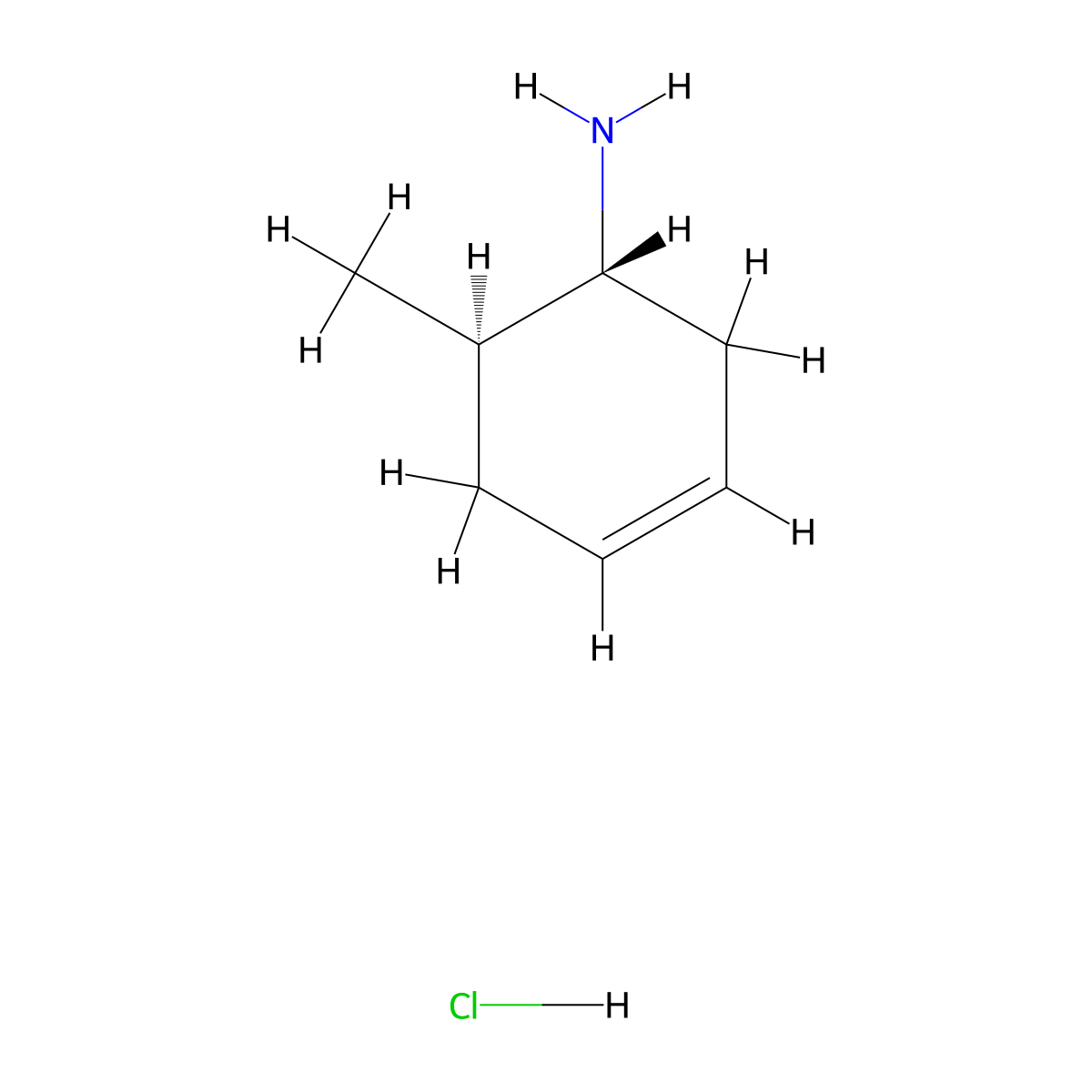 Rel-(1R,6R)-6-methylcyclohex-3-en-1-amine hydrochloride molecular structure, CAS 39558-22-0