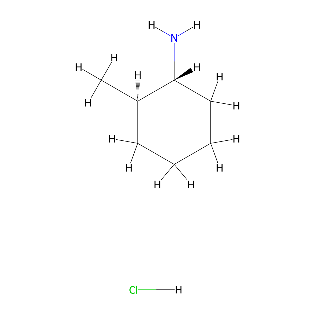 (1R,2R)-2-methylcyclohexan-1-amine hydrochloride molecular structure, CAS 39558-31-1