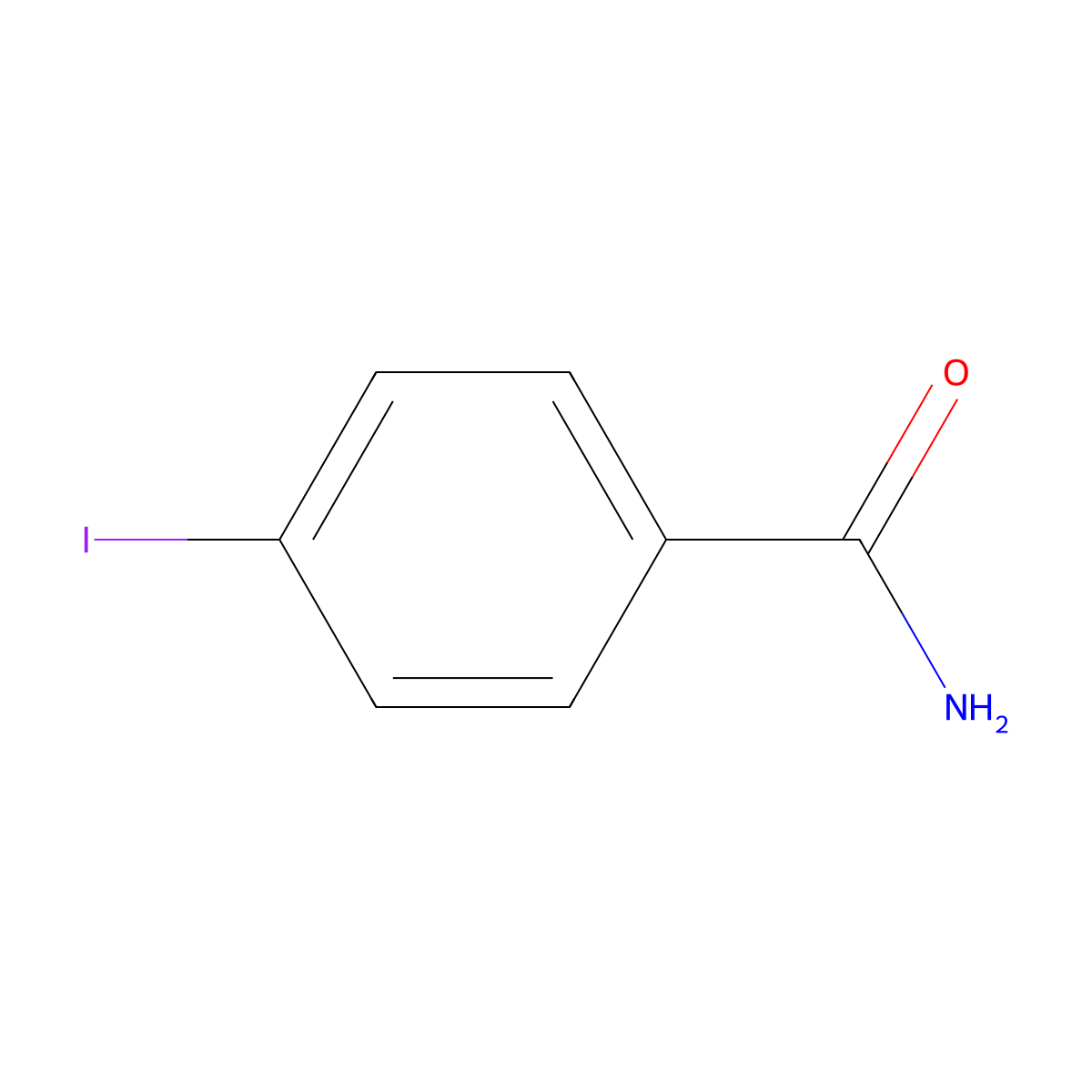 4-Iodobenzamide molecular structure, CAS 3956-07-8
