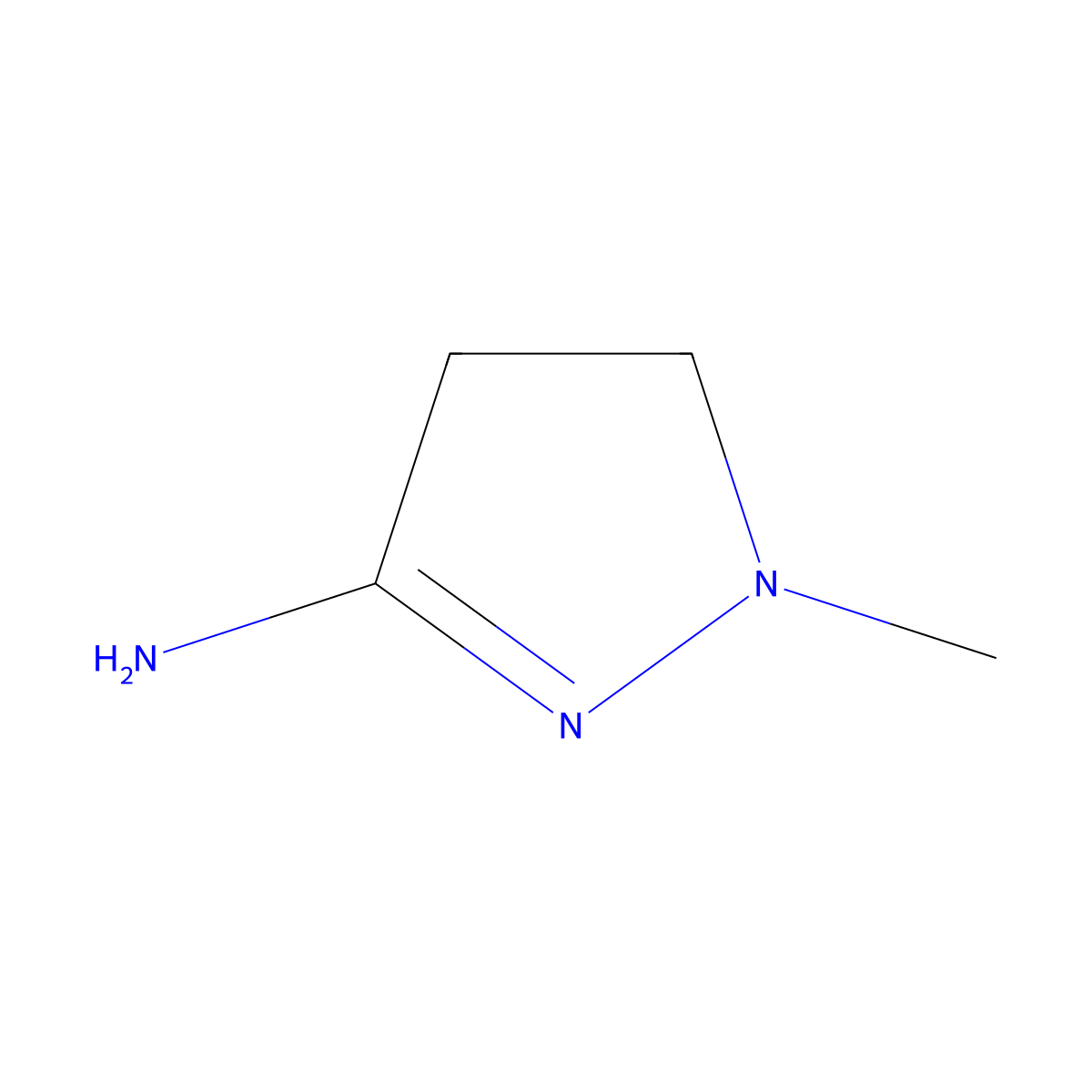 1-methyl-4,5-dihydro-1H-pyrazol-3-amine molecular structure, CAS 3956-39-6