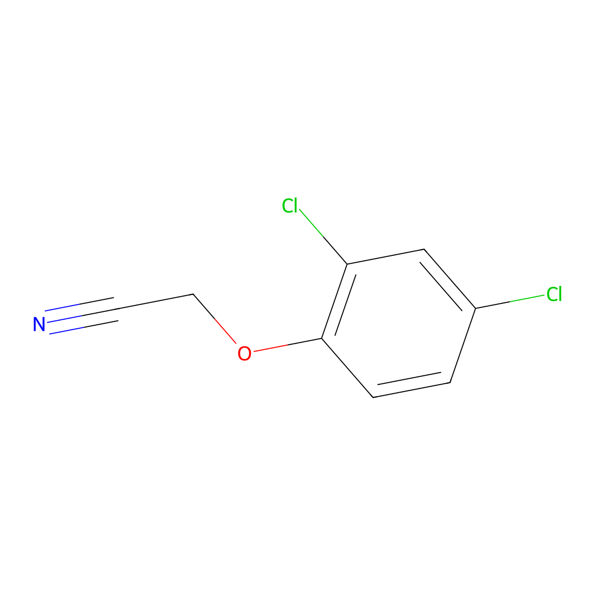 2,4-Dichlorophenoxyacetonitrile molecular structure, CAS 3956-63-6