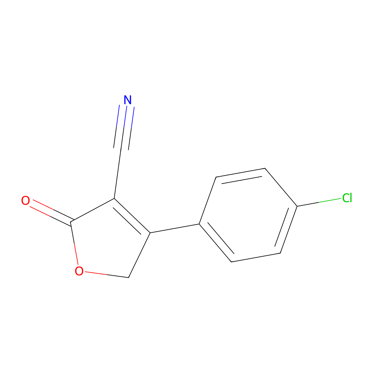4-(4-Chlorophenyl)-2-oxo-2,5-dihydro-3-furancarbonitrile molecular structure, CAS 39561-83-6