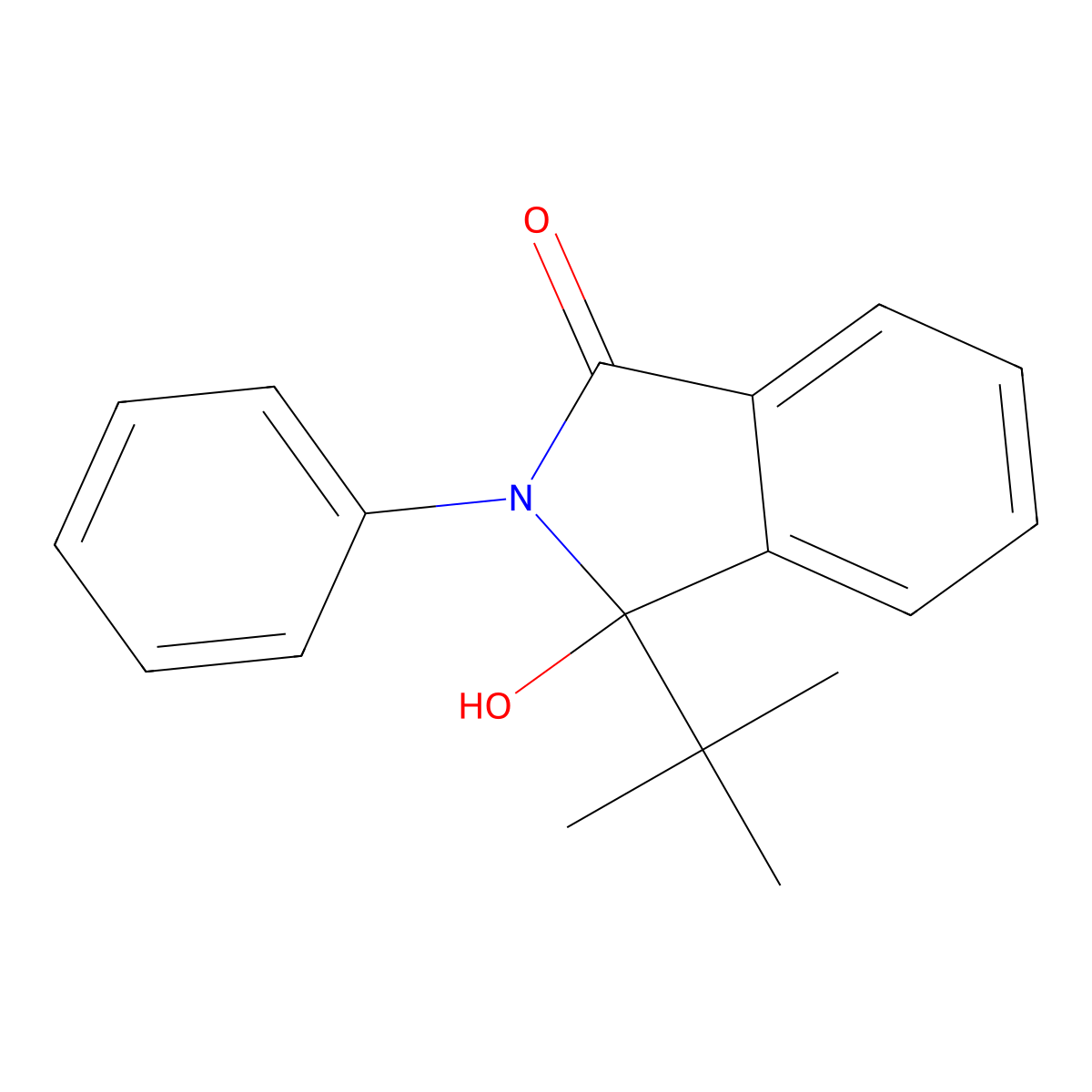 1-Tert-butyl-1-hydroxy-2-phenyl-3-oxoisoindoline molecular structure, CAS 39563-81-0