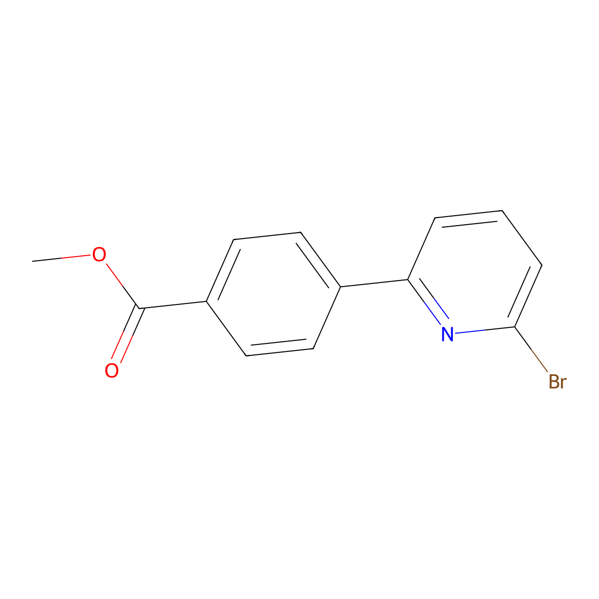 Benzoic acid, 4-(6-bromo-2-pyridinyl)-, methyl ester molecular structure, CAS 395642-35-0