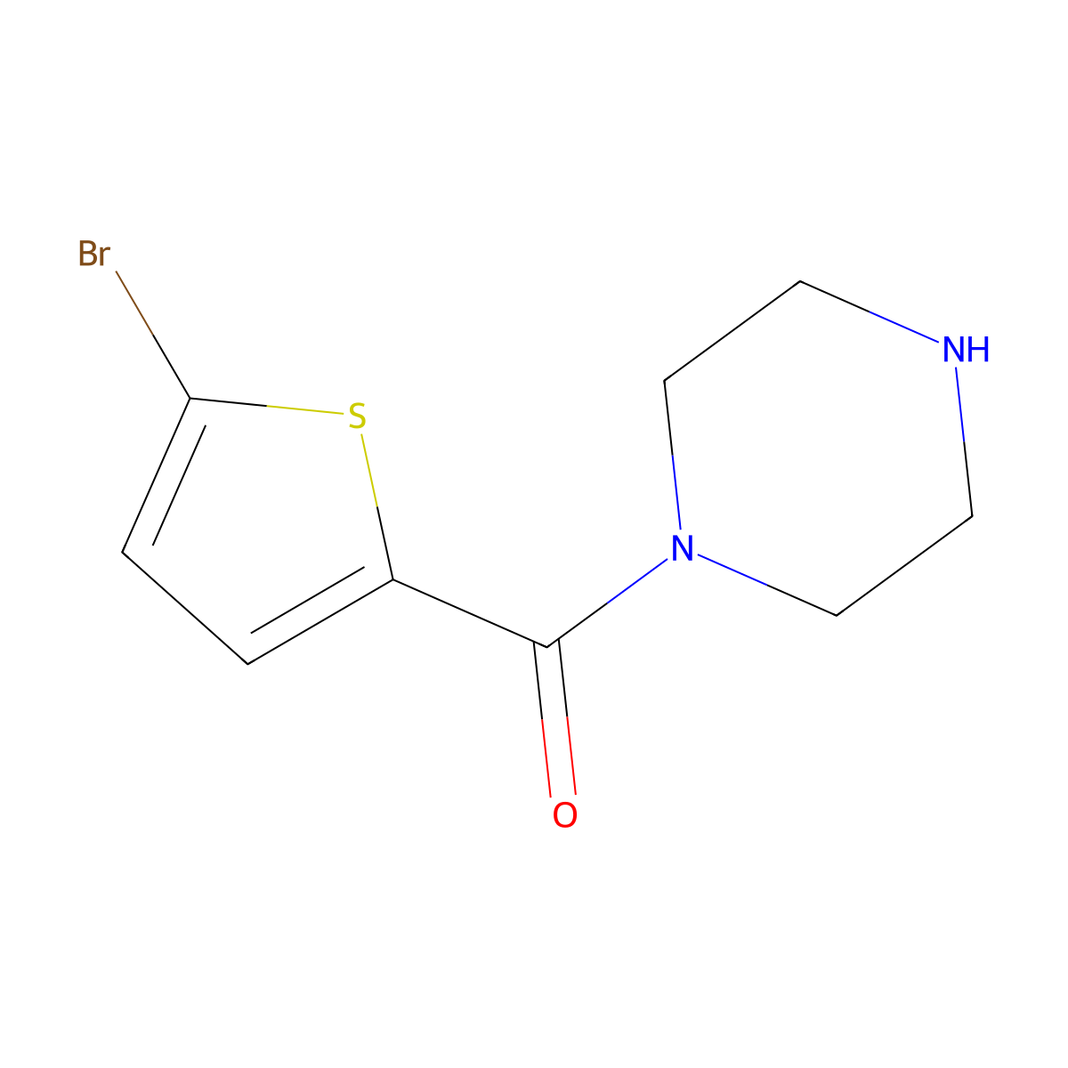 (5-Bromo-2-thienyl)(piperazino)methanone molecular structure, CAS 395648-06-3