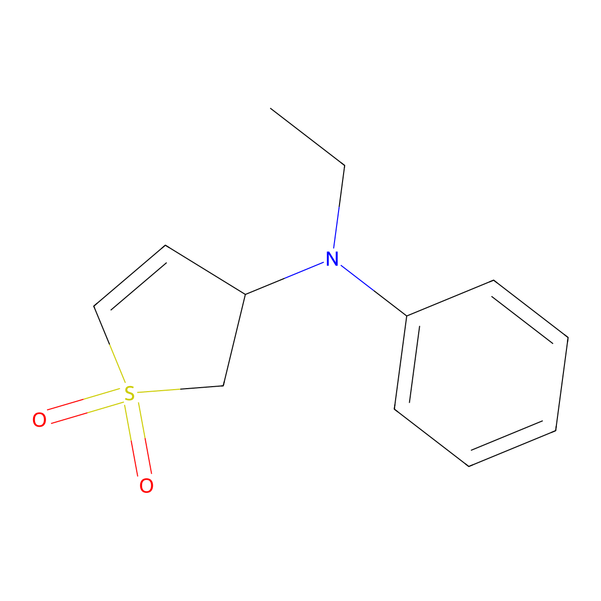 N-ethyl-N-phenyl-2,3-dihydrothiophen-3-amine 1,1-dioxide molecular structure, CAS 39565-70-3
