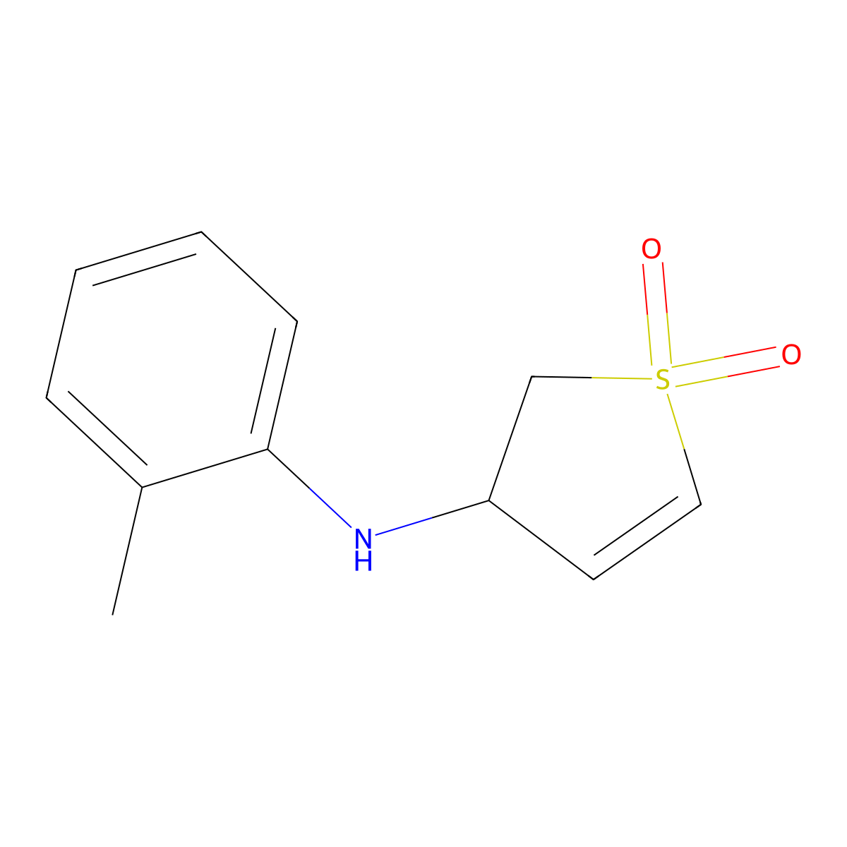 N-(2-methylphenyl)-1,1-dioxo-2,3-dihydrothiophen-3-amine molecular structure, CAS 39565-73-6