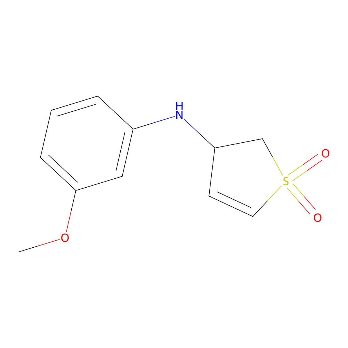 3-((3-Methoxyphenyl)amino)-2,3-dihydrothiophene 1,1-dioxide molecular structure, CAS 39565-74-7