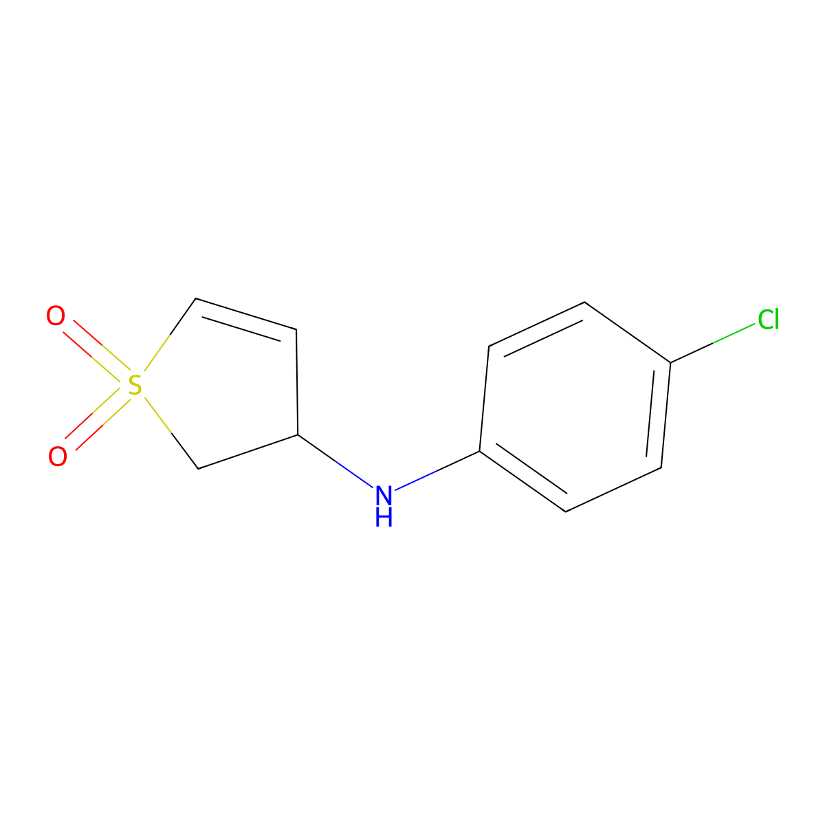 3-((4-Chlorophenyl)amino)-2,3-dihydrothiophene 1,1-dioxide molecular structure, CAS 39565-75-8