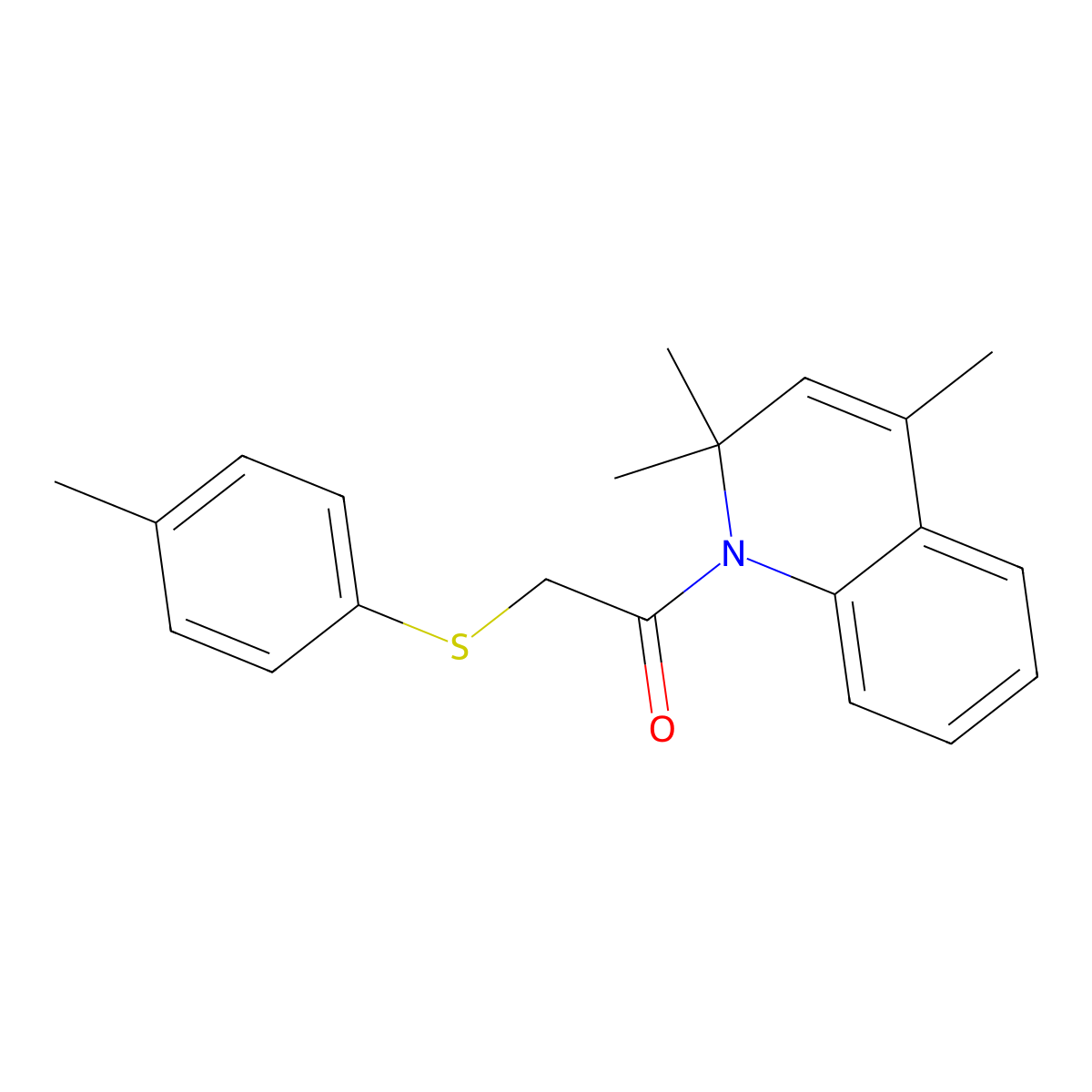 2-(4-Methylphenyl)sulfanyl-1-(2,2,4-trimethylquinolin-1-yl)ethanone molecular structure, CAS 395654-92-9