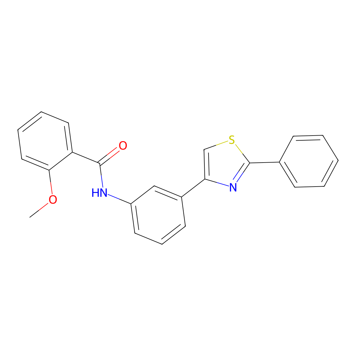 2-methoxy-N-[3-(2-phenyl-1,3-thiazol-4-yl)phenyl]benzamide molecular structure, CAS 395657-77-9