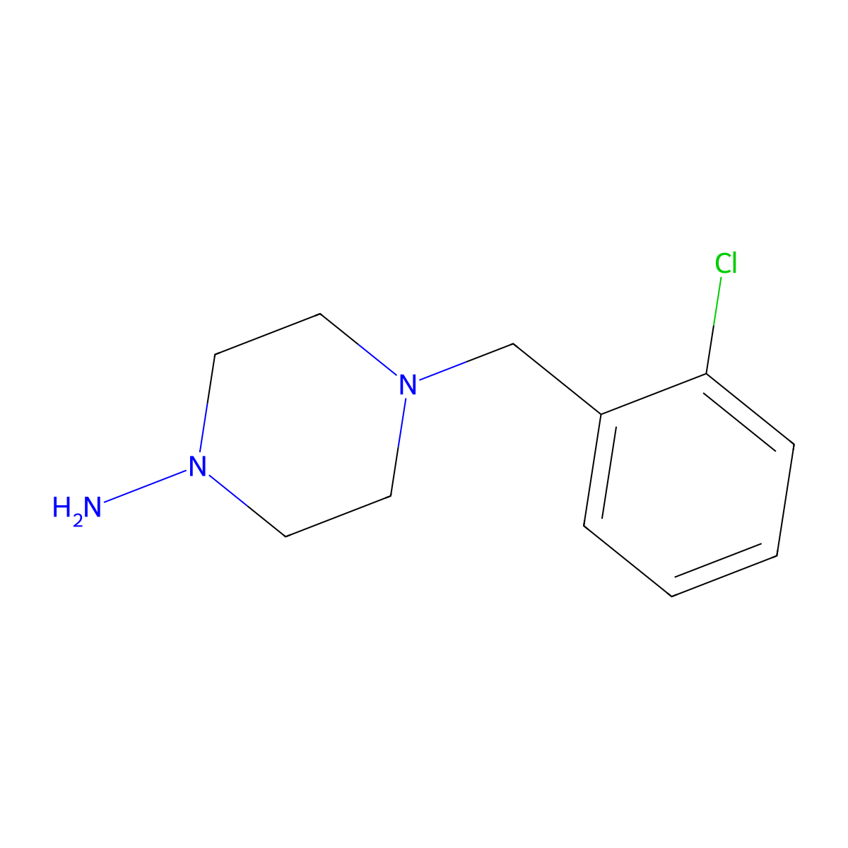 4-[(2-Chlorophenyl)methyl]piperazin-1-amine molecular structure, CAS 395662-85-8