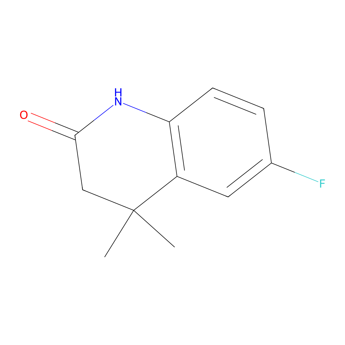 6-Fluoro-4,4-dimethyl-3,4-dihydroquinolin-2(1H)-one molecular structure, CAS 395673-46-8