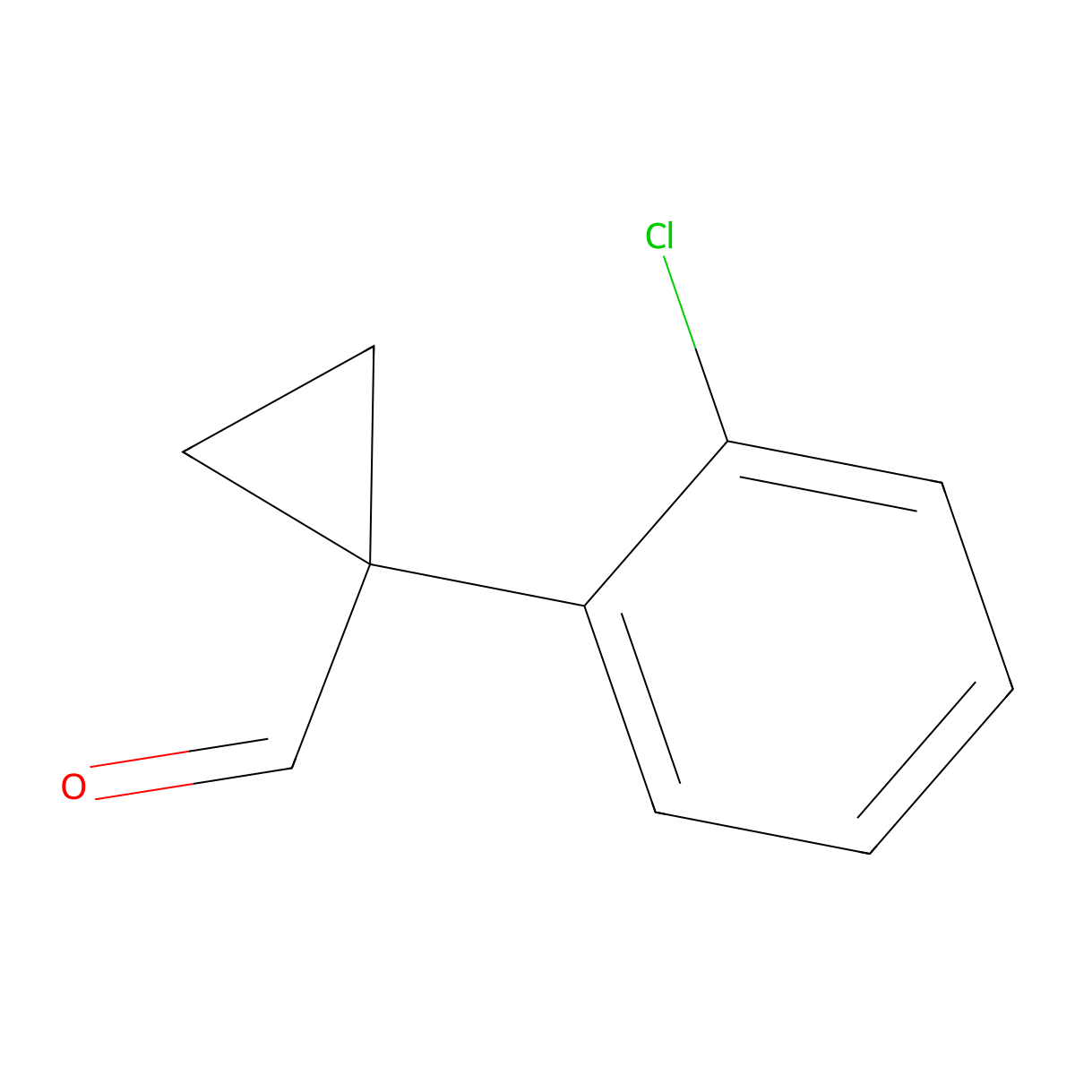 1-(2-Chlorophenyl)cyclopropane-1-carbaldehyde molecular structure, CAS 395674-26-7