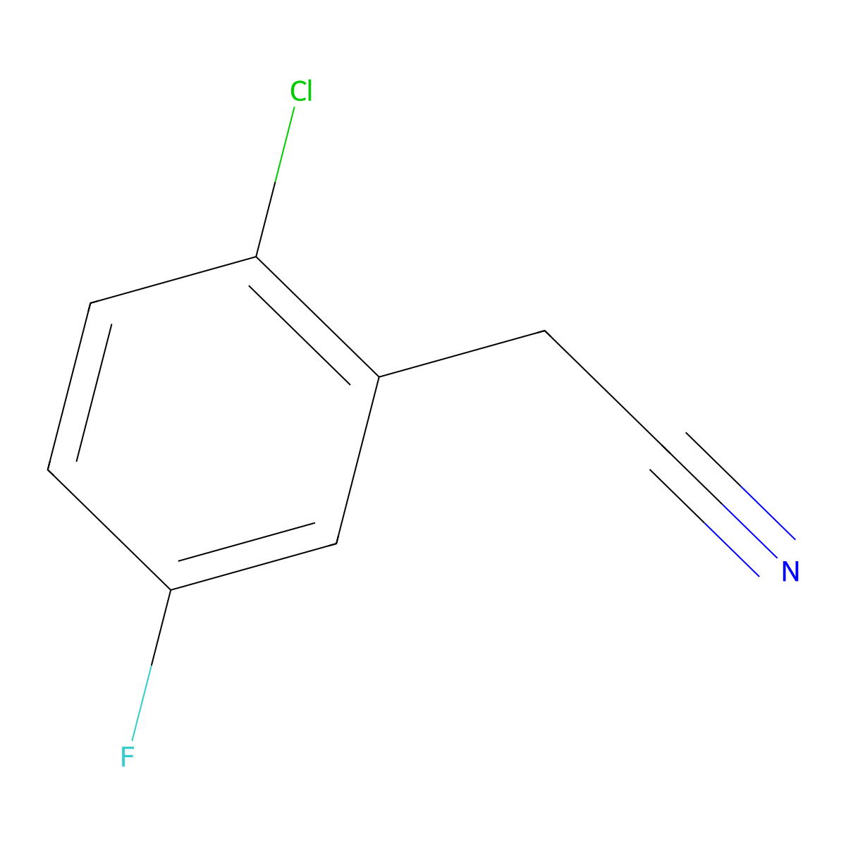 2-Chloro-5-fluorophenylacetonitrile molecular structure, CAS 395675-23-7