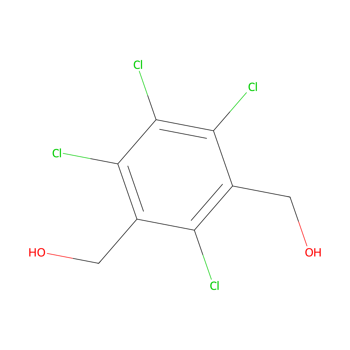 2,4,5,6-Tetrachloro-1,3-benzenedimethanol molecular structure, CAS 39568-89-3