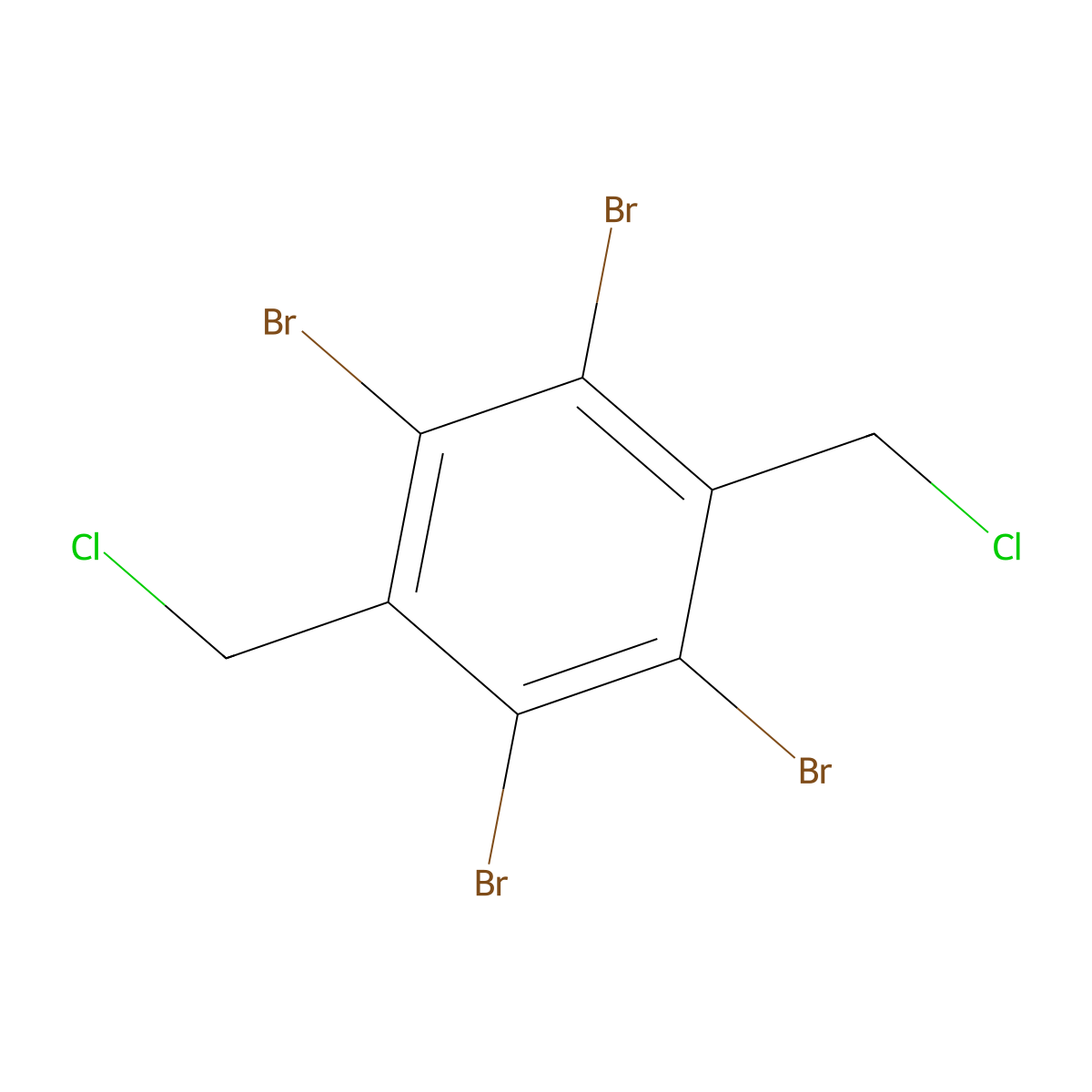 1,2,4,5-Tetrabromo-3,6-bis(chloromethyl)benzene molecular structure, CAS 39568-98-4