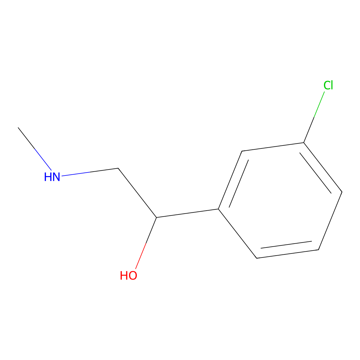 1-(3-Chlorophenyl)-2-(methylamino)ethan-1-ol molecular structure, CAS 395682-83-4
