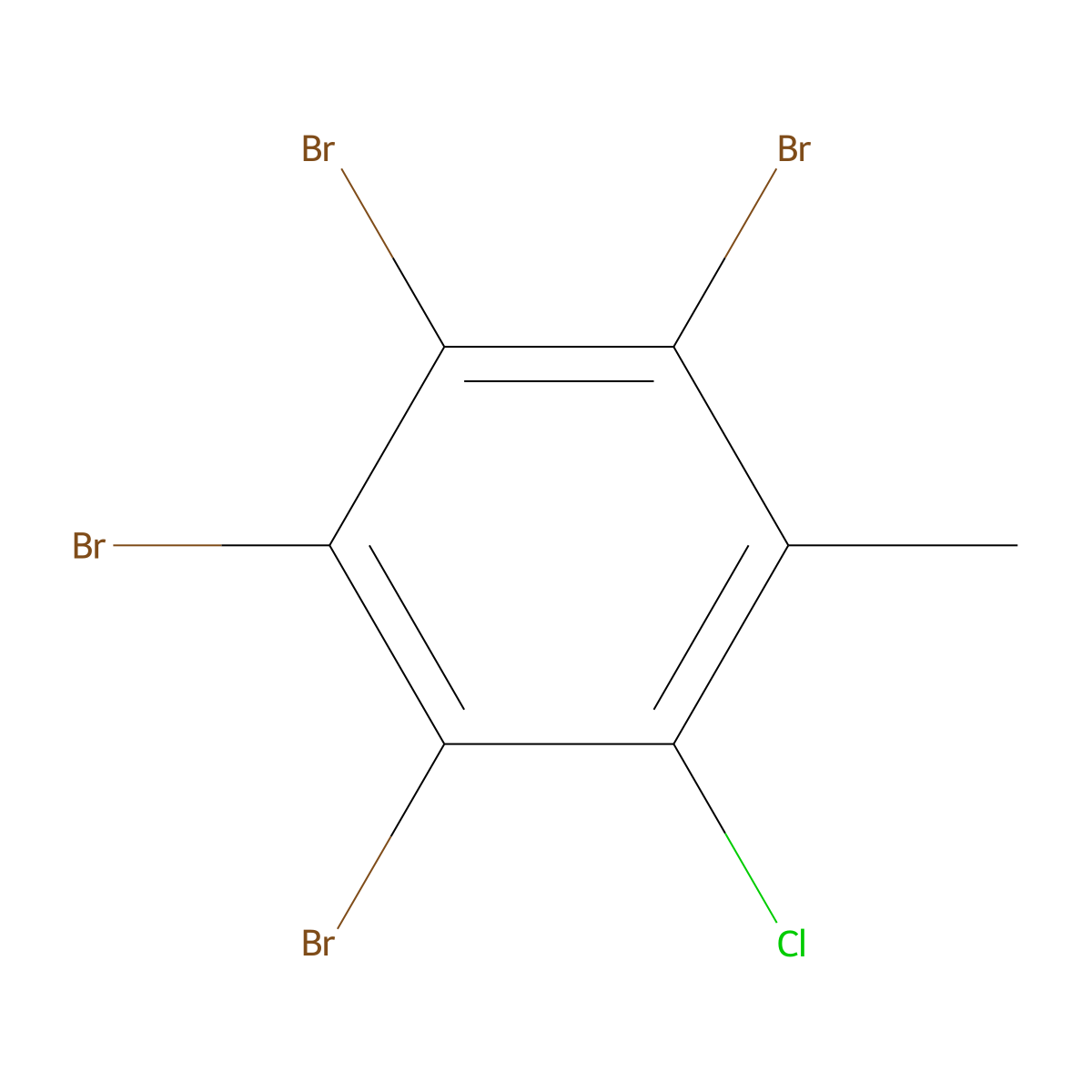 Tetrabromo-o-chlorotoluene molecular structure, CAS 39569-21-6