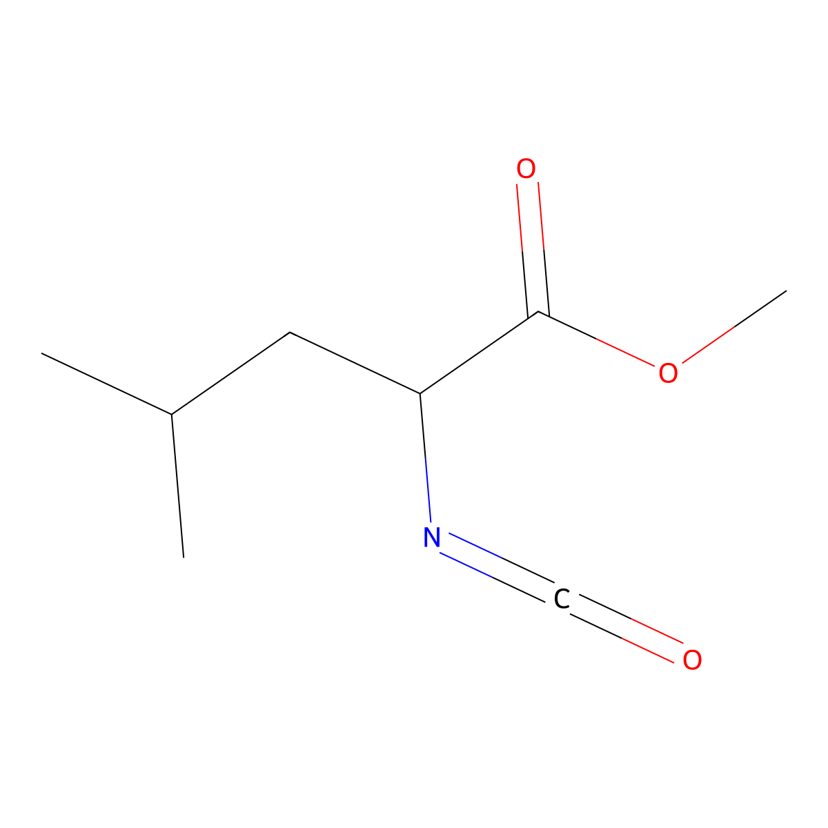 methyl (2S)-2-isocyanato-4-methylpentanoate molecular structure, CAS 39570-63-3