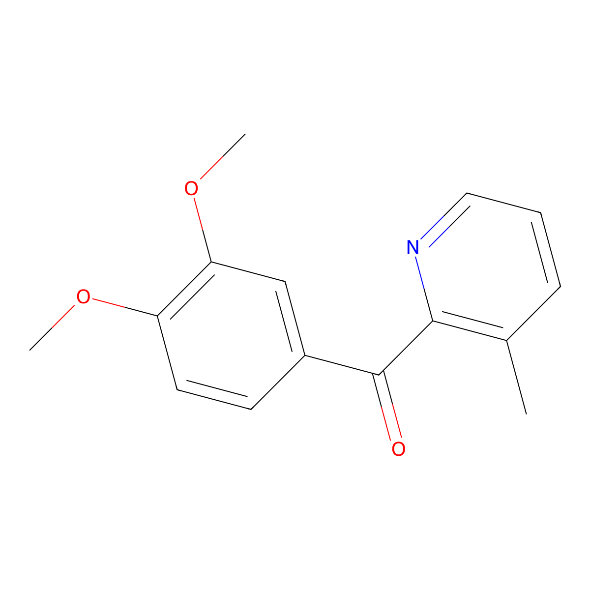 2-(3,4-Dimethoxybenzoyl)-3-methylpyridine molecular structure, CAS 39574-37-3