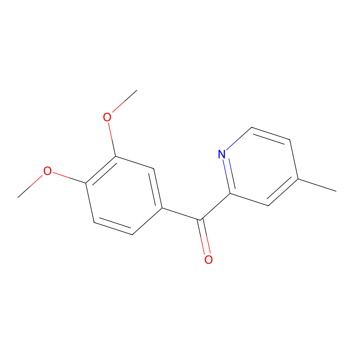 2-(3,4-Dimethoxybenzoyl)-4-methylpyridine molecular structure, CAS 39574-38-4