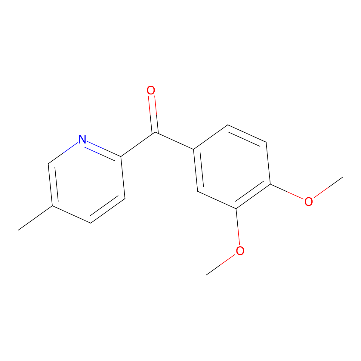 2-(3,4-Dimethoxybenzoyl)-5-methylpyridine molecular structure, CAS 39574-39-5