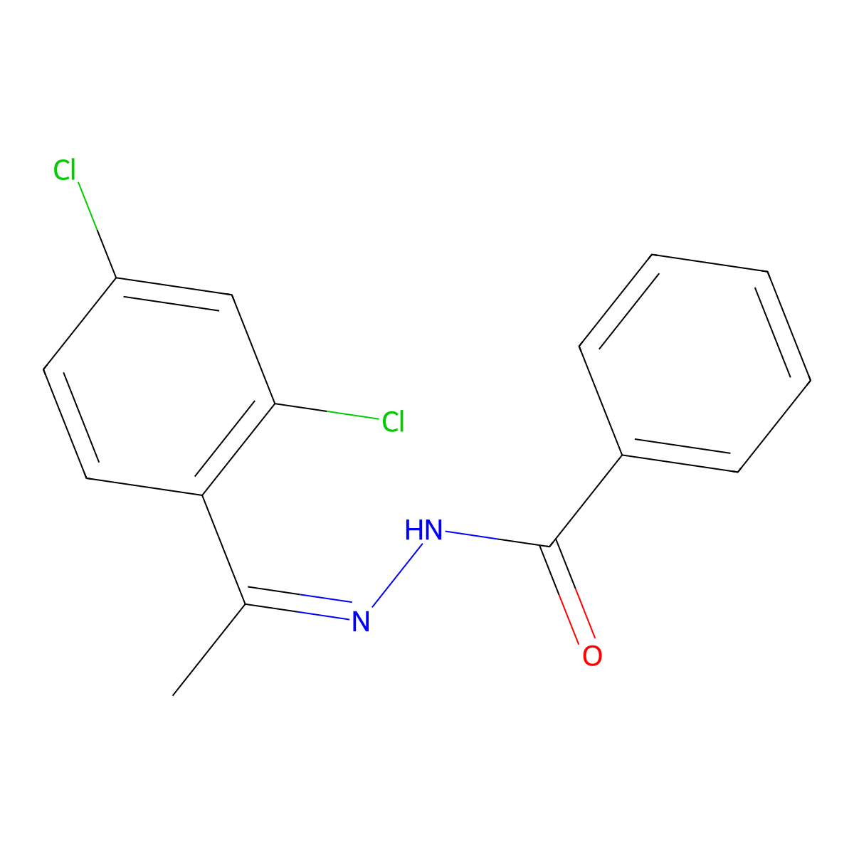 N-[1-(2,4-Dichlorophenyl)ethylidene]benzenecarbohydrazonic acid molecular structure, CAS 39575-18-3
