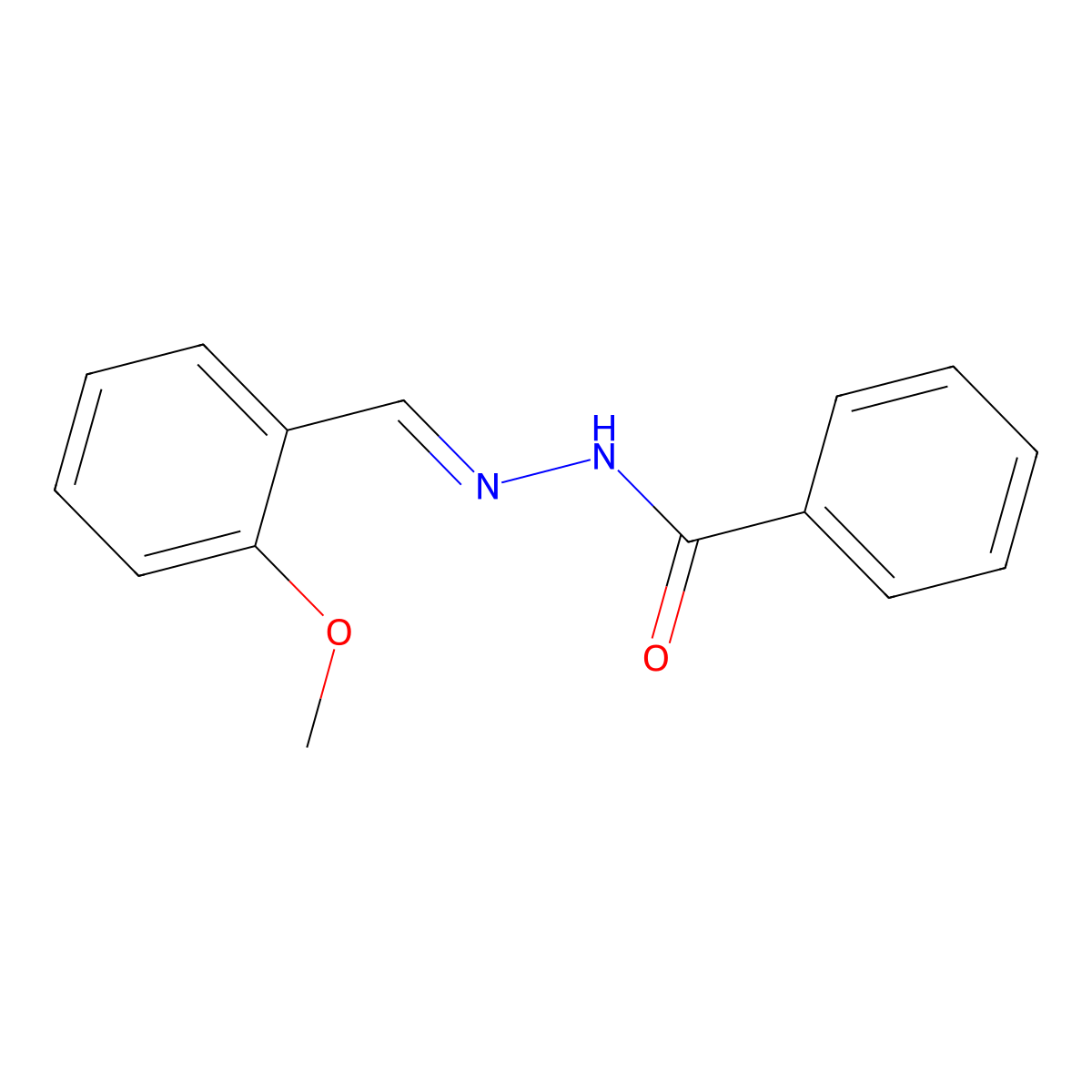 o-Methoxybenzaldehyde benzoylhydrazone molecular structure, CAS 39575-27-4