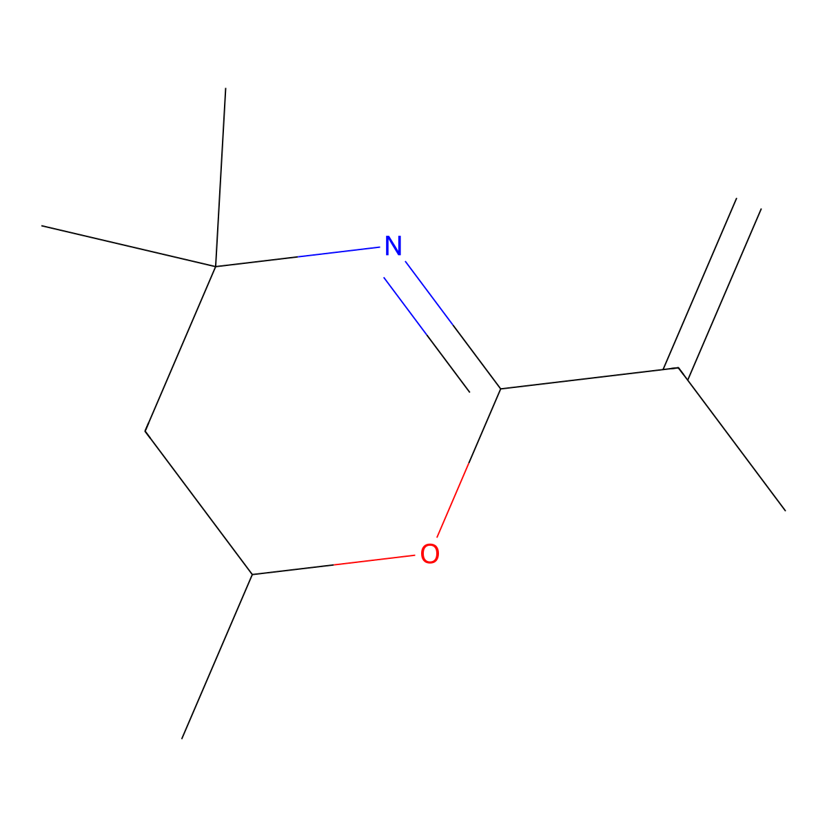 5,6-Dihydro-2-isopropenyl-4,4,6-trimethyl-4H-1,3-oxazine molecular structure, CAS 39575-65-0