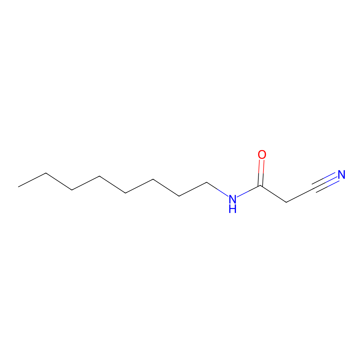 2-cyano-N-octylacetamide molecular structure, CAS 39581-22-1