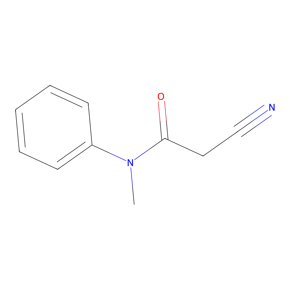 2-Cyano-N-methyl-n-phenylacetamide molecular structure, CAS 39581-30-1