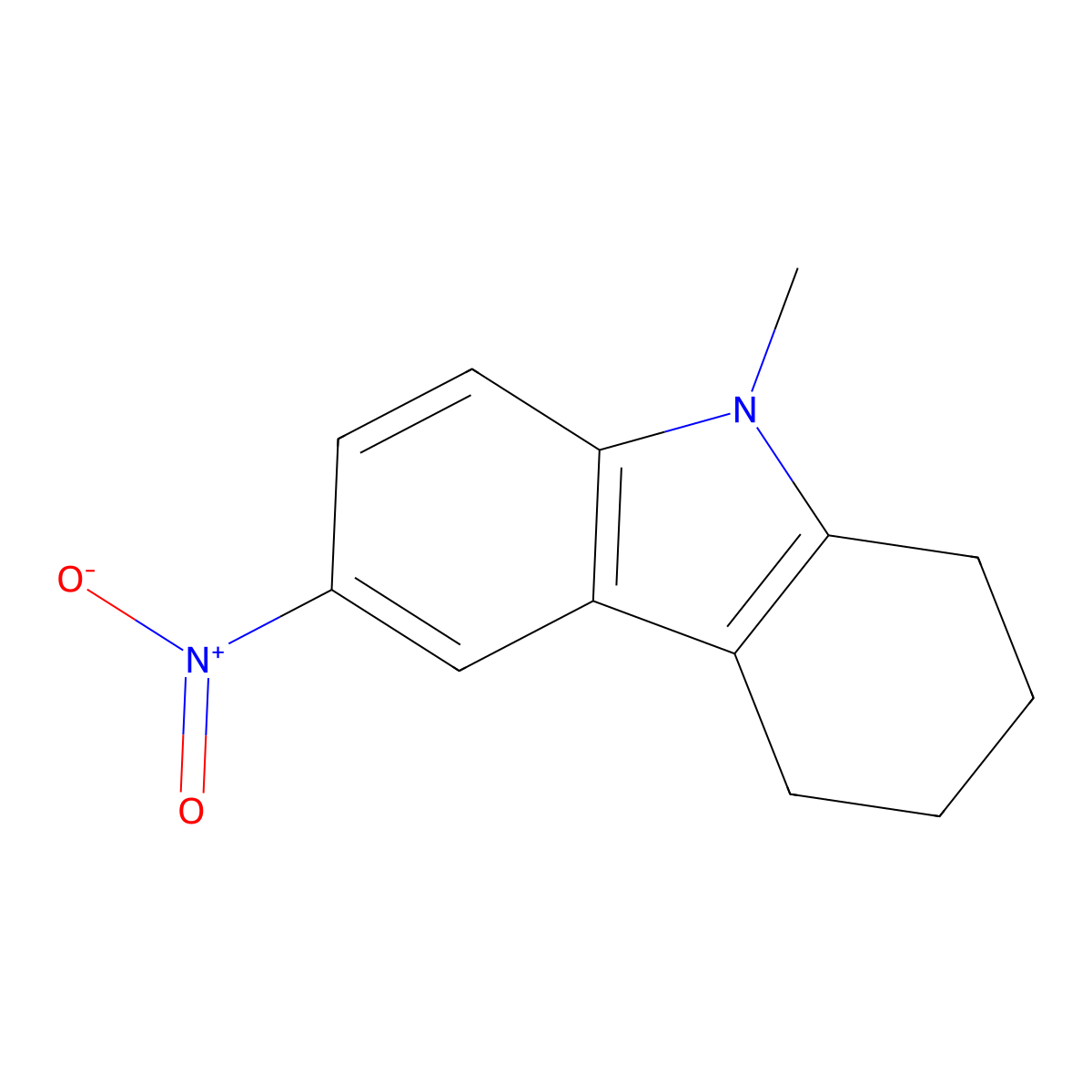 9-Methyl-6-nitro-2,3,4,9-tetrahydro-1H-carbazole molecular structure, CAS 39581-69-6