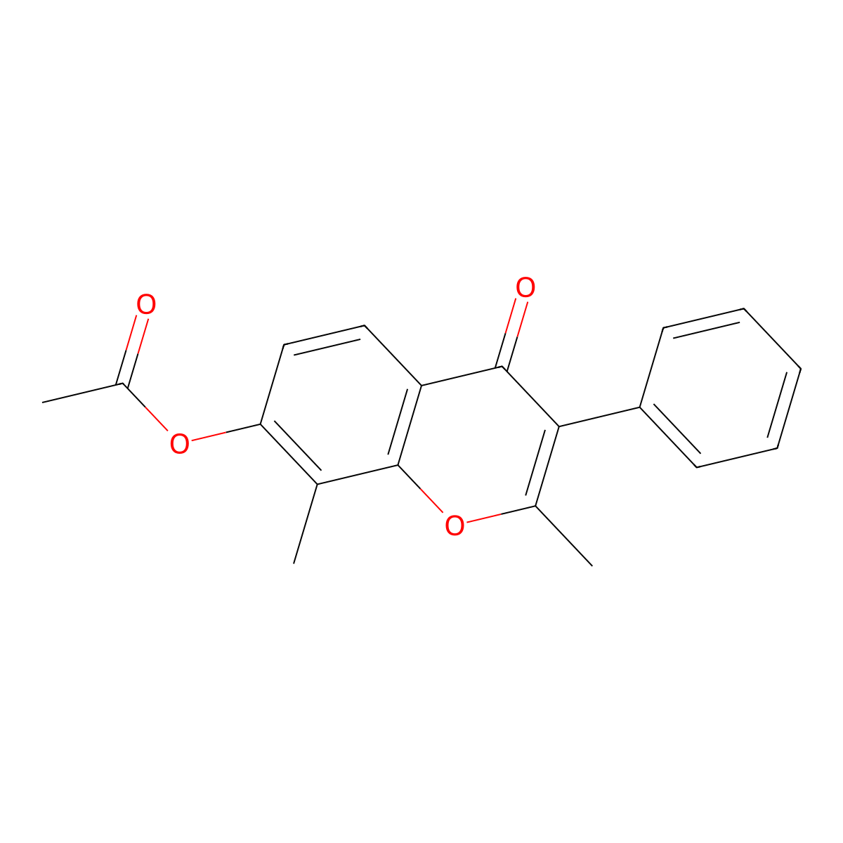 2,8-dimethyl-4-oxo-3-phenyl-4H-chromen-7-yl acetate molecular structure, CAS 39582-06-4
