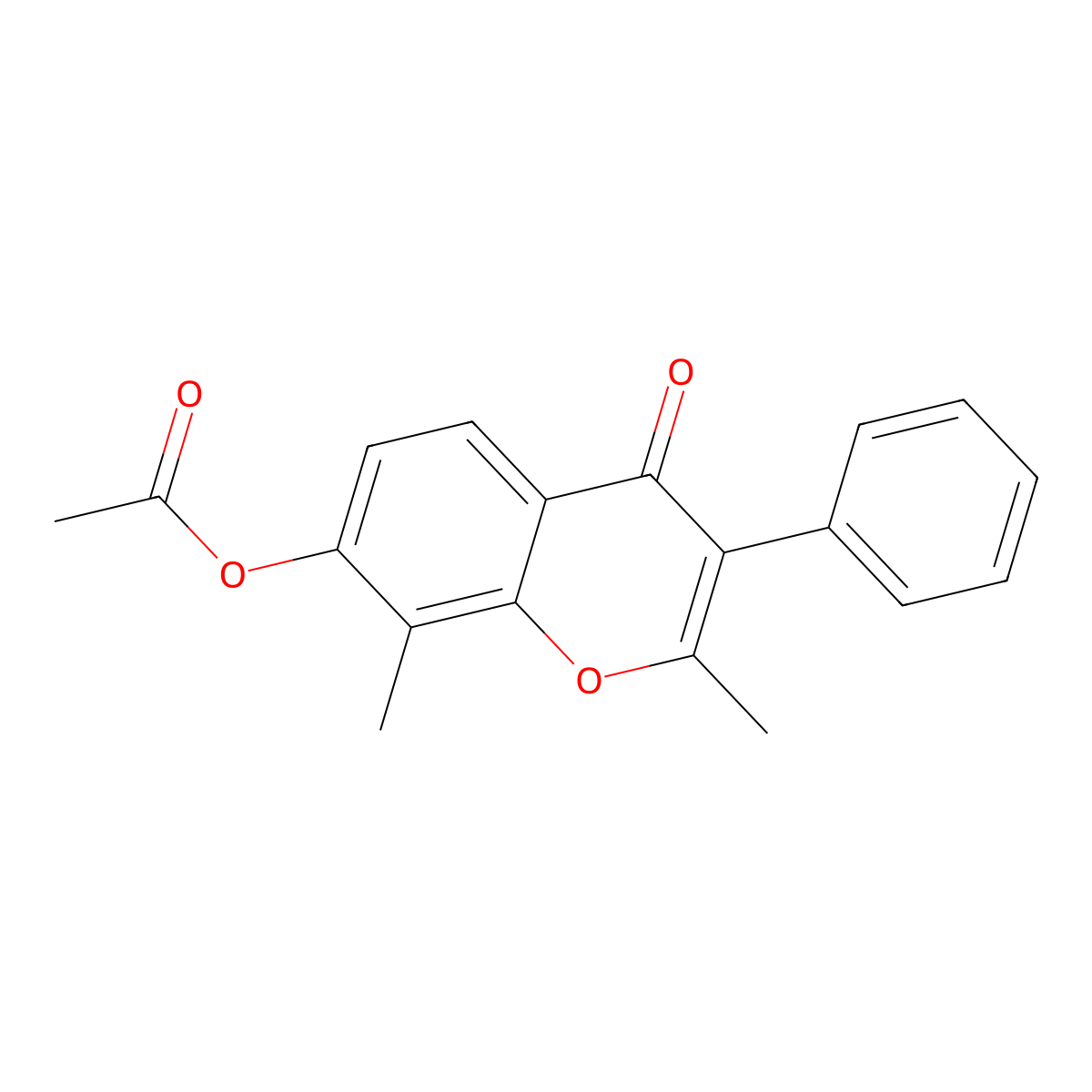2,8-dimethyl-4-oxo-3-phenyl-4H-chromen-7-yl acetate molecular structure, CAS 39582-06-4