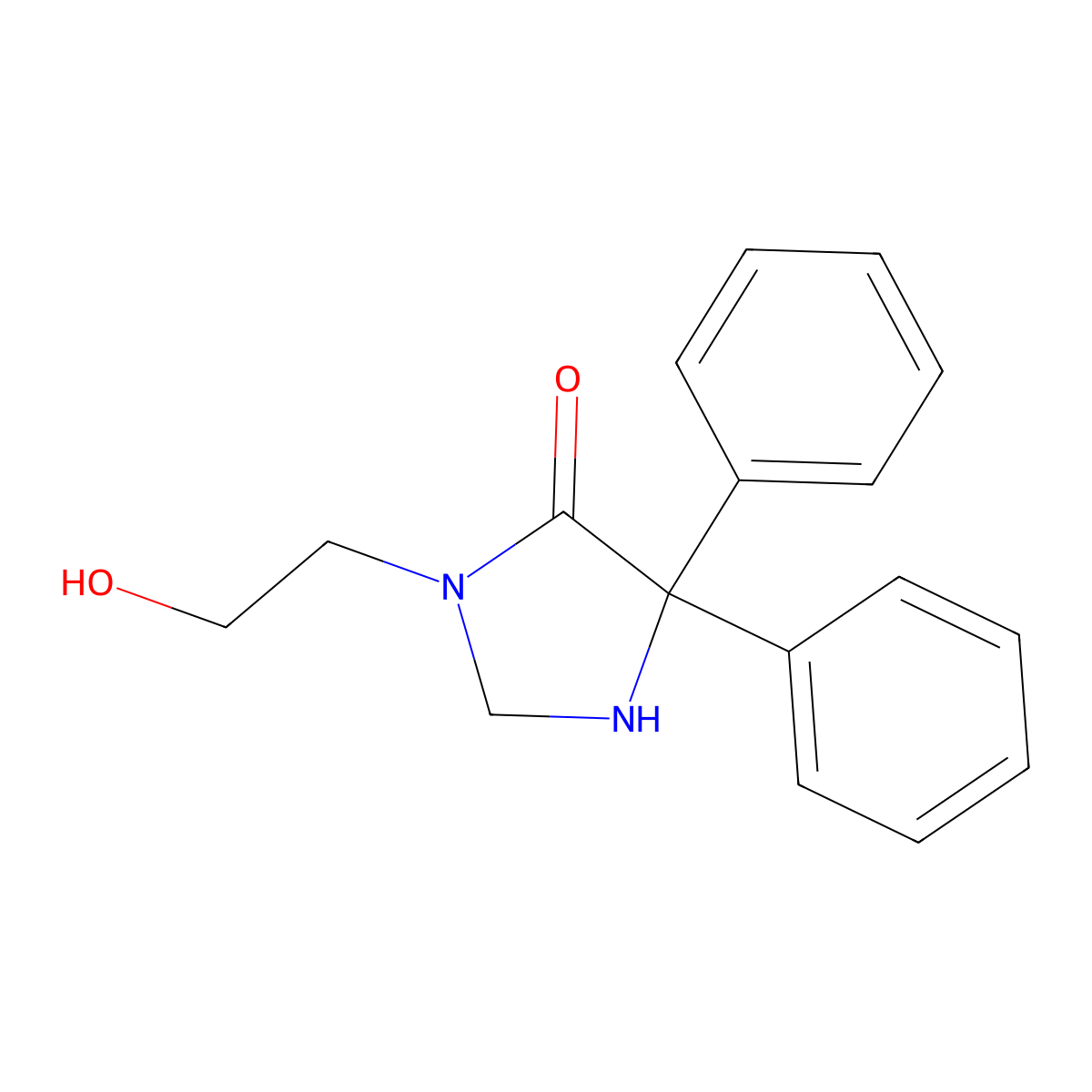 3-(2-Hydroxyethyl)-5,5-diphenylimidazolidin-4-one molecular structure, CAS 39588-45-9
