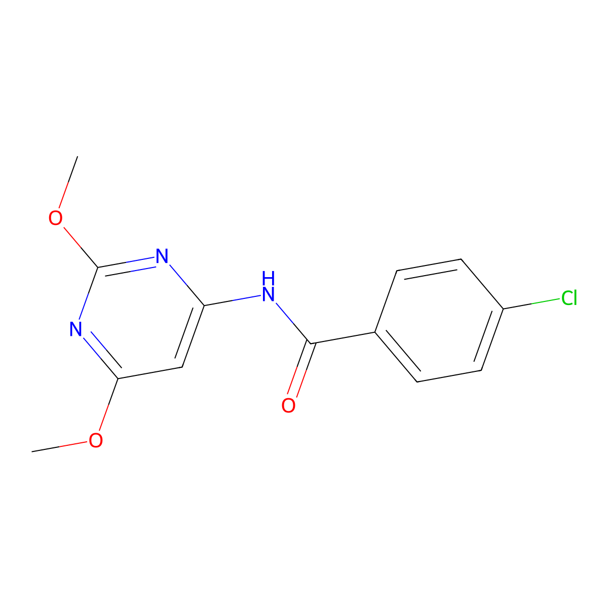 4-chloro-N-(2,6-dimethoxypyrimidin-4-yl)benzamide molecular structure, CAS 3959-36-2