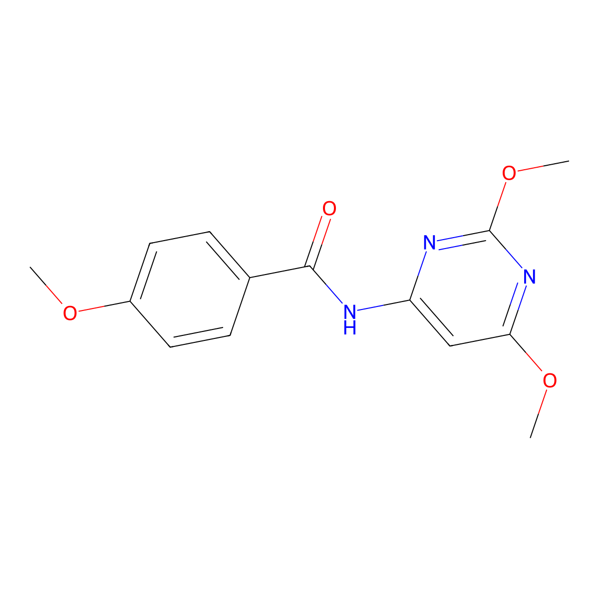 N-(2,6-dimethoxypyrimidin-4-yl)-4-methoxybenzamide molecular structure, CAS 3959-39-5