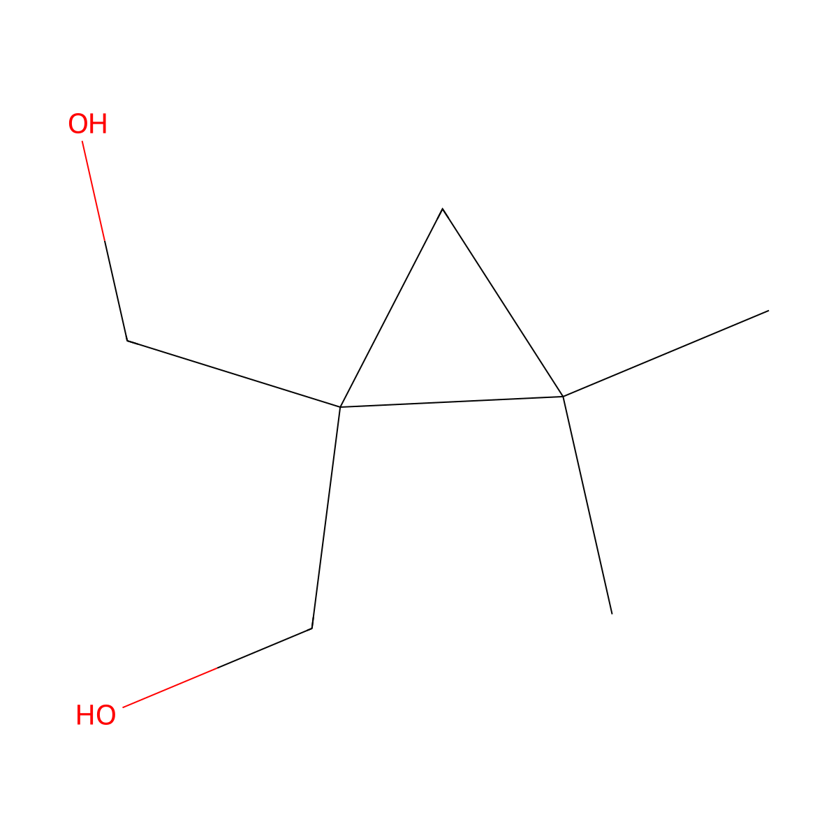 (2,2-Dimethylcyclopropane-1,1-diyl)dimethanol molecular structure, CAS 39590-92-6