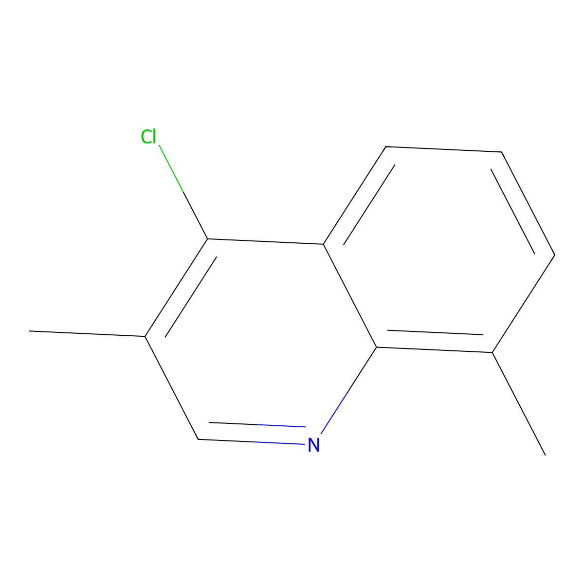 4-Chloro-3,8-dimethylquinoline molecular structure, CAS 39593-12-9