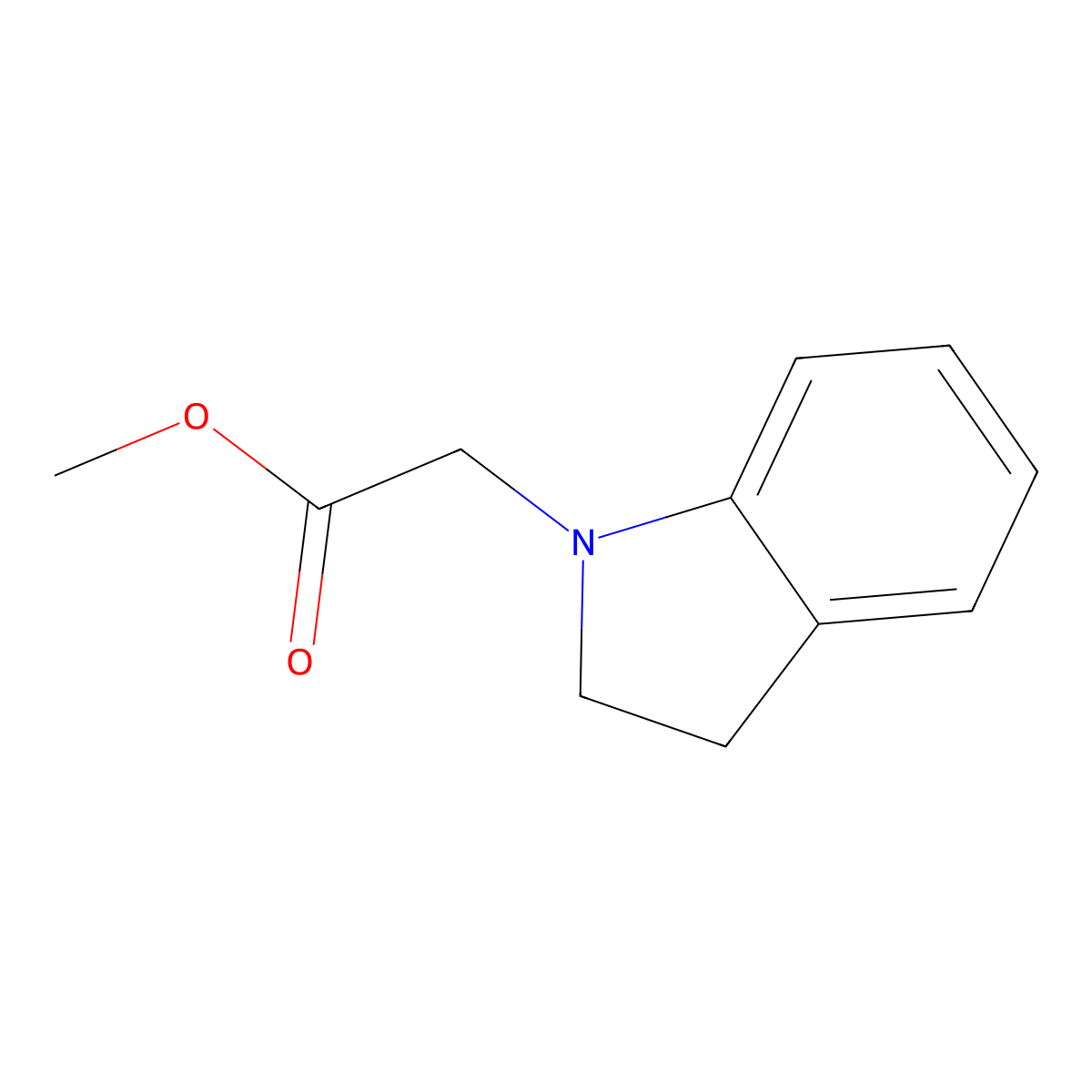 Methyl 2-(indolin-1-yl)acetate molecular structure, CAS 39597-68-7