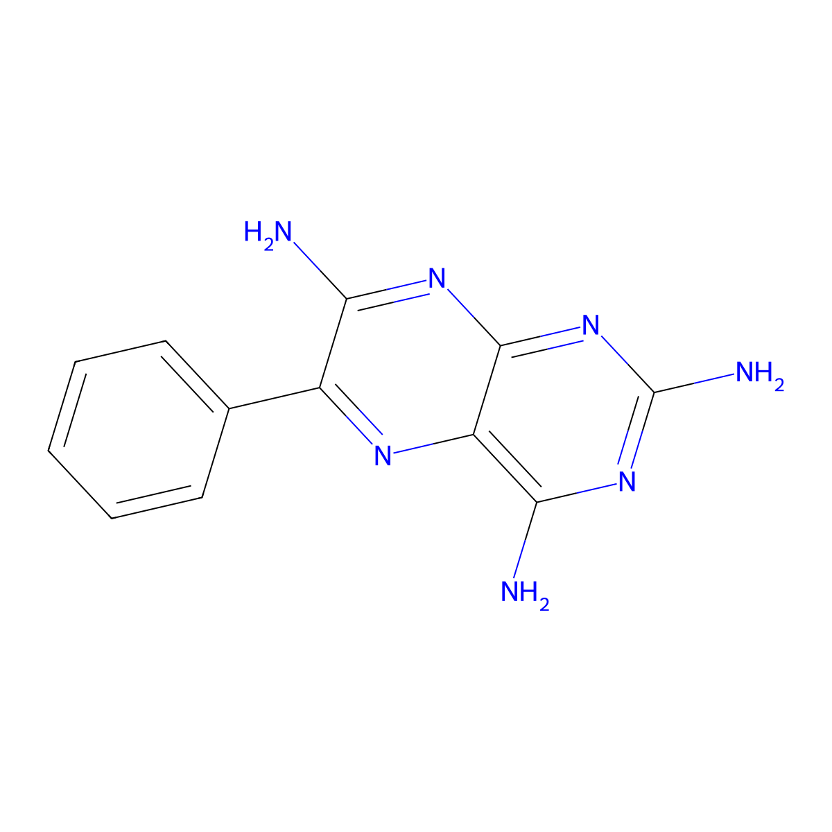 Triamterene molecular structure, CAS 396-01-0