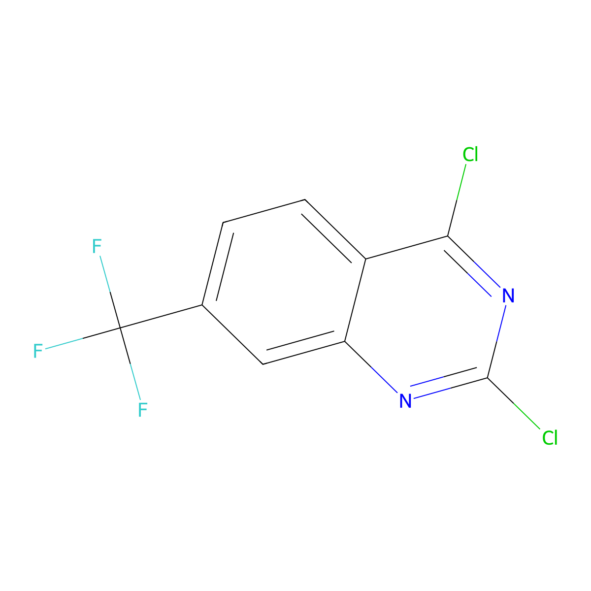 2,4-Dichloro-7-(trifluoromethyl)quinazoline molecular structure, CAS 396-02-1